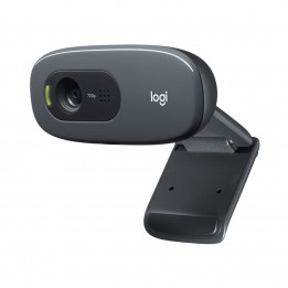 Веб-камера Logitech C270 черная, 3Mp интерполяция, HD 720p@30fps, угол обзора |960-001063| 60°, складная конструкция, USB2.0, ка