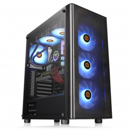 Корпус Thermaltake V200 TG RGB CA-1K8-00M1WN-01 Black/Win/SPCC/Tempered Glass*1/120mm RGB Fans*3 + 120mm Standard CA-1K8-00M1WN-