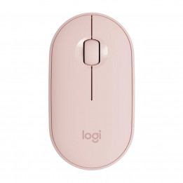 Мышь беспроводная Logitech Pebble M350 Pink розовая, оптическая, 1000dpi, 2.4GHz, USB-ресивер, бесшумная, под обе руки