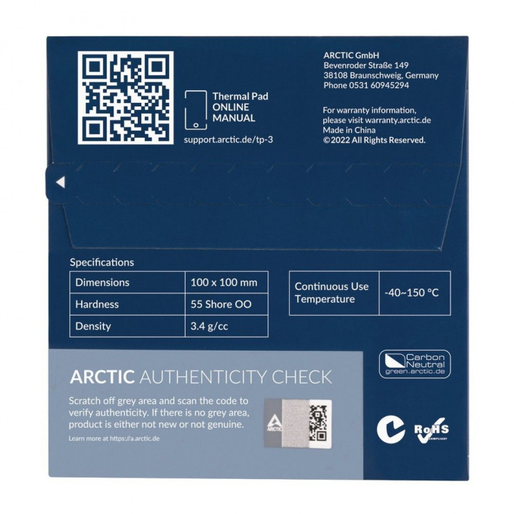 Arctic Cooling Thermal pad Термопрокладка | AFOX.SU