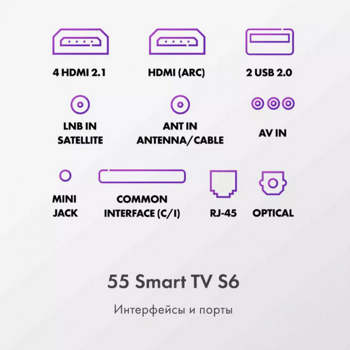 55 Smart TV S6: Телевизор купить | AFOX.SU