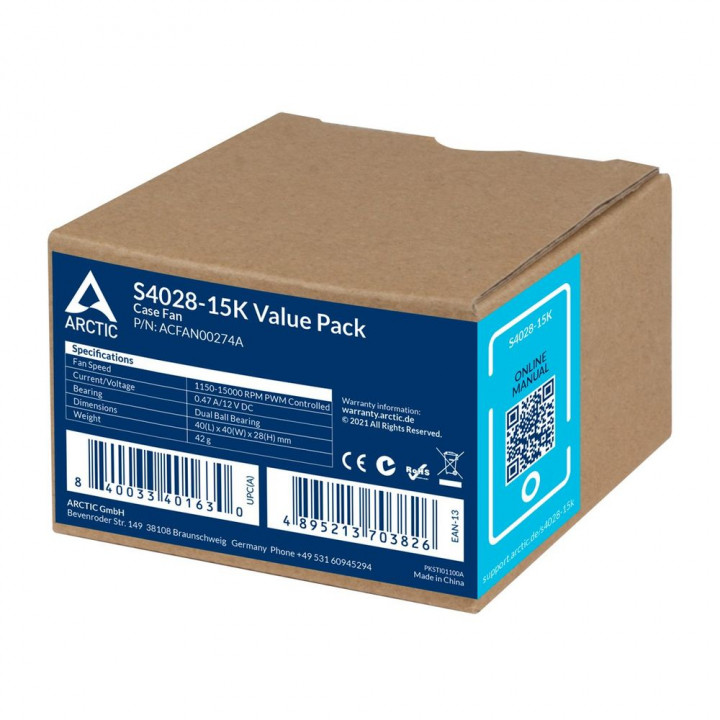 Вентилятор ARCTIC S4028-15K 40 мм 5 шт PWM | AFOX.SU