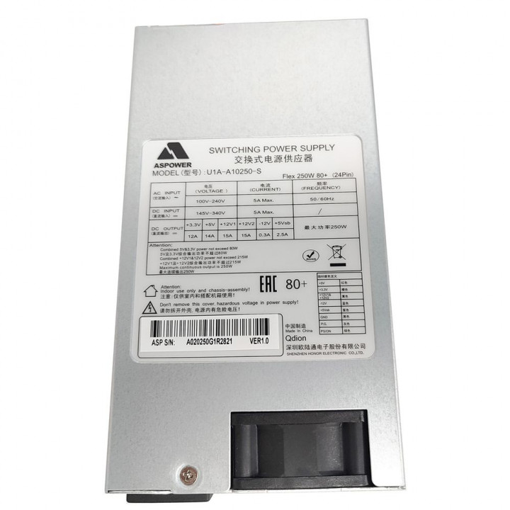 Блок питания Qdion FLEX ATX 250 Вт, 80 PLUS, компактный | AFOX.SU