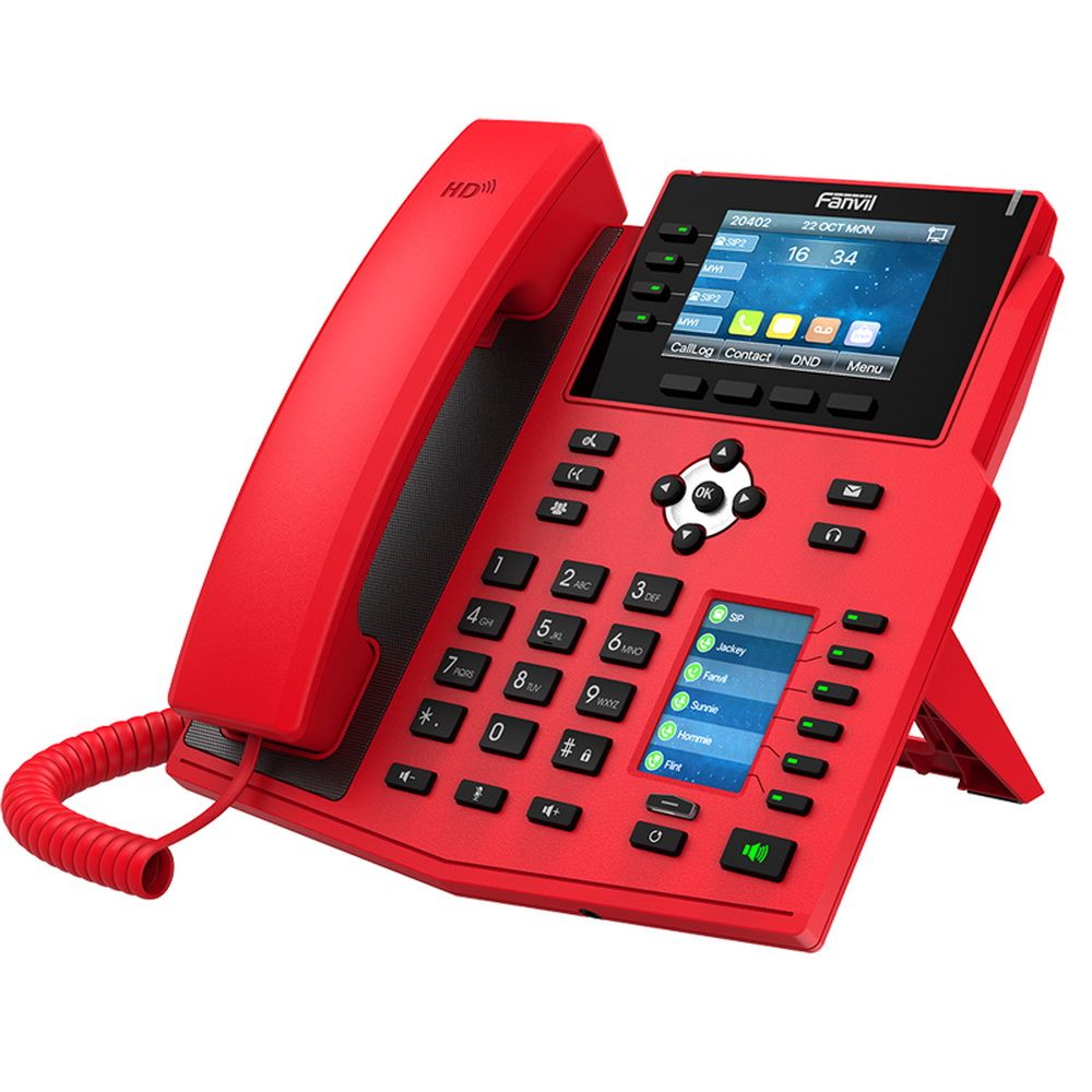 Телефон IP Fanvil X5U-R 16 линий, цветной экран 3.5" + доп. цветной экран 2.4", HD, Opus, 10/100/1000 Мбит/с, USB, Bluetooth
