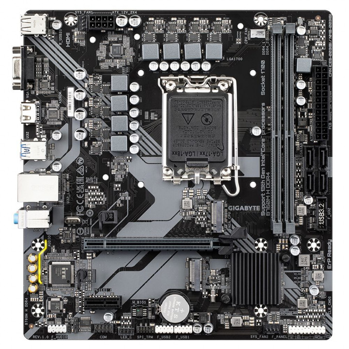 Материнская плата Gigabyte B760M H DDR4, LGA1700, mATX | AFOX.SU