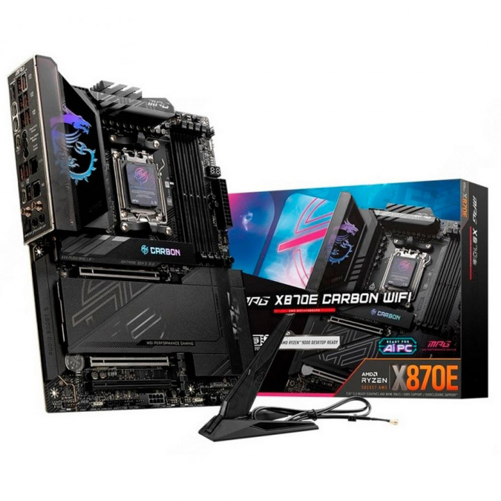 Плата MSI MPG X870E CARBON WIFI, X870E, 5G LAN, 4× M.2 | AFOX.SU