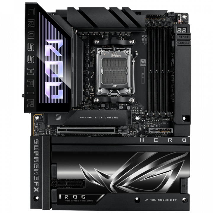 Плата ASUS ROG X870E HERO BTF, AM5, скрытые разъёмы | AFOX.SU