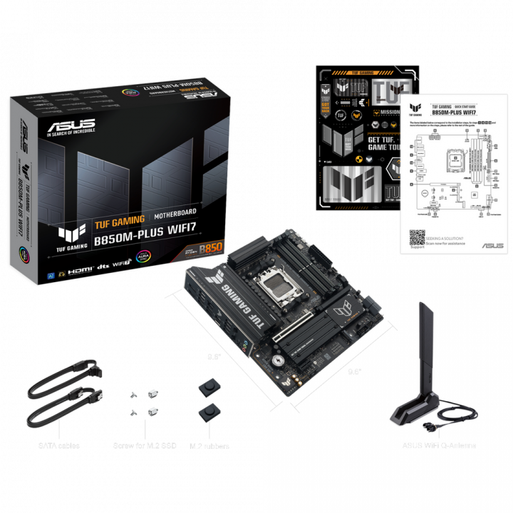 Плата ASUS TUF GAMING B850M-PLUS WIFI7, AM5, mATX | AFOX.SU