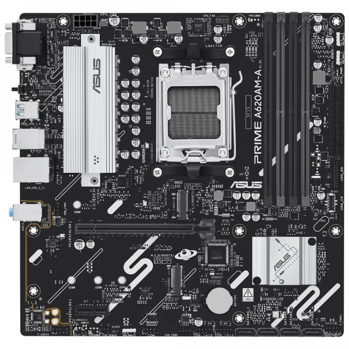 Плата ASUS PRIME A620AM-A-CSM, AM5, 4×DDR5, mATX | AFOX.SU