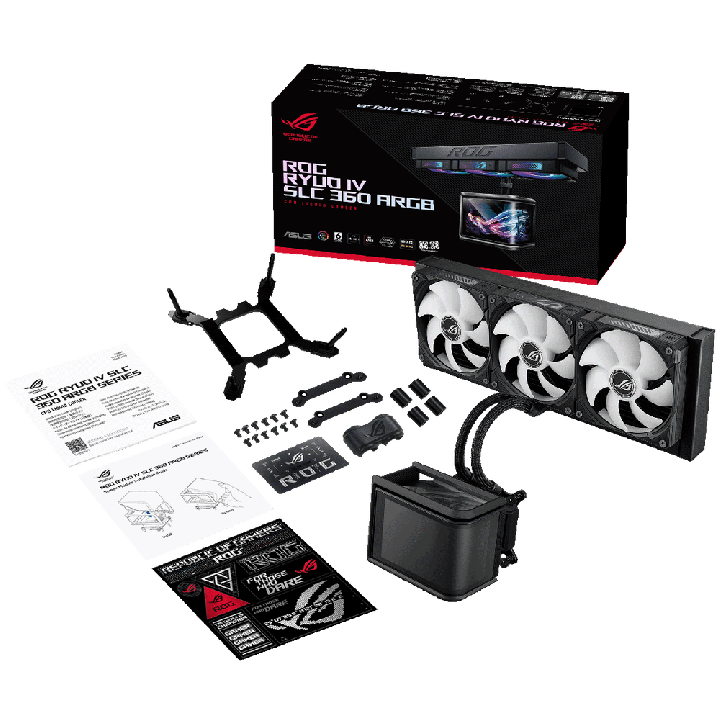 СЖО ASUS ROG RYUO IV 360 ARGB чёрная, AMOLED | AFOX.SU