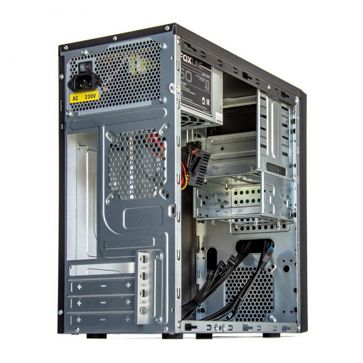 Корпус FoxLine FL-628 с БП 450 Вт, два 5,25″ | AFOX.SU