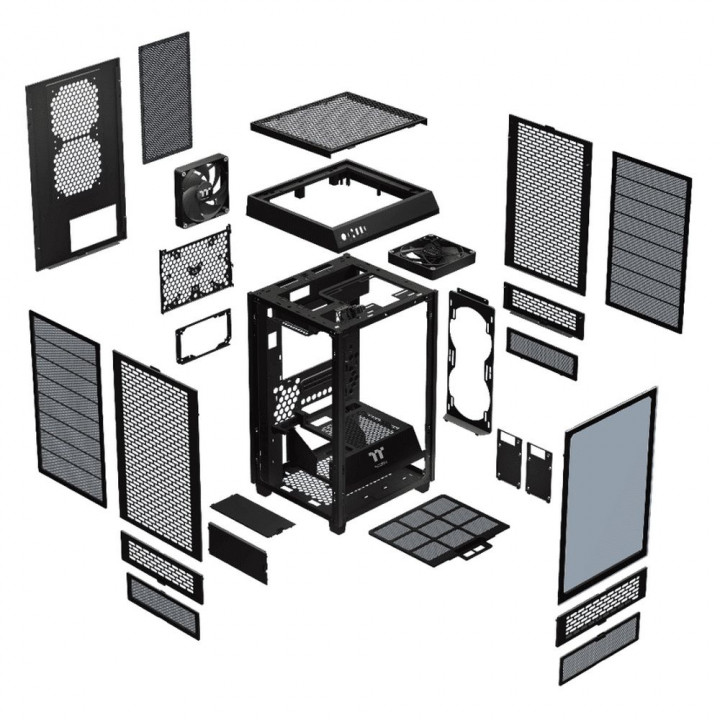 Корпус Thermaltake The Tower 200 чёрный, Mini-ITX | AFOX.SU