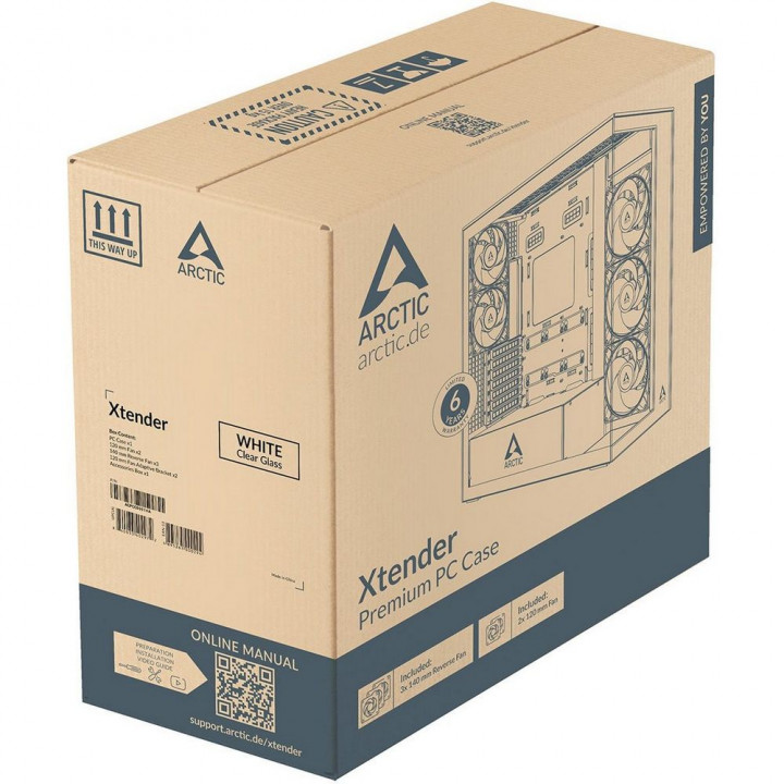 Корпус ARCTIC Xtender белый E-ATX 5 вентиляторов | AFOX.SU