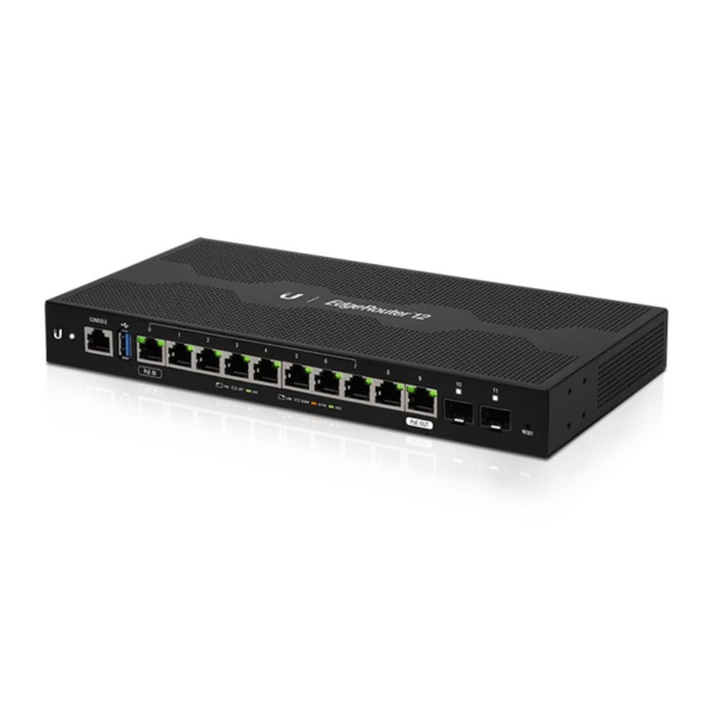 Маршрутизатор Ubiquiti EdgeRouter 12 |ER-12| Ubiquiti маршрутизатор 4 ядра (1 ГГц), 10х 1G RJ45, 2х SFP, раздача PoE, |ER-12| (0
