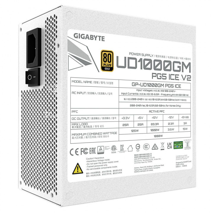 БП Gigabyte UD1000GM PG5 ICE 1000W, 80Plus, Gold, Полно | AFOX.SU