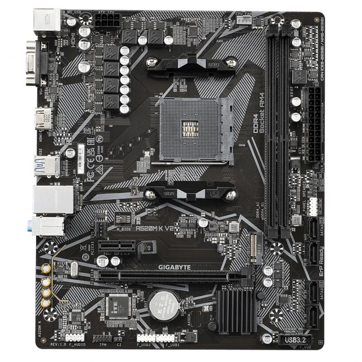 Материнская плата Gigabyte A520M K V2 AM4 | AFOX.SU