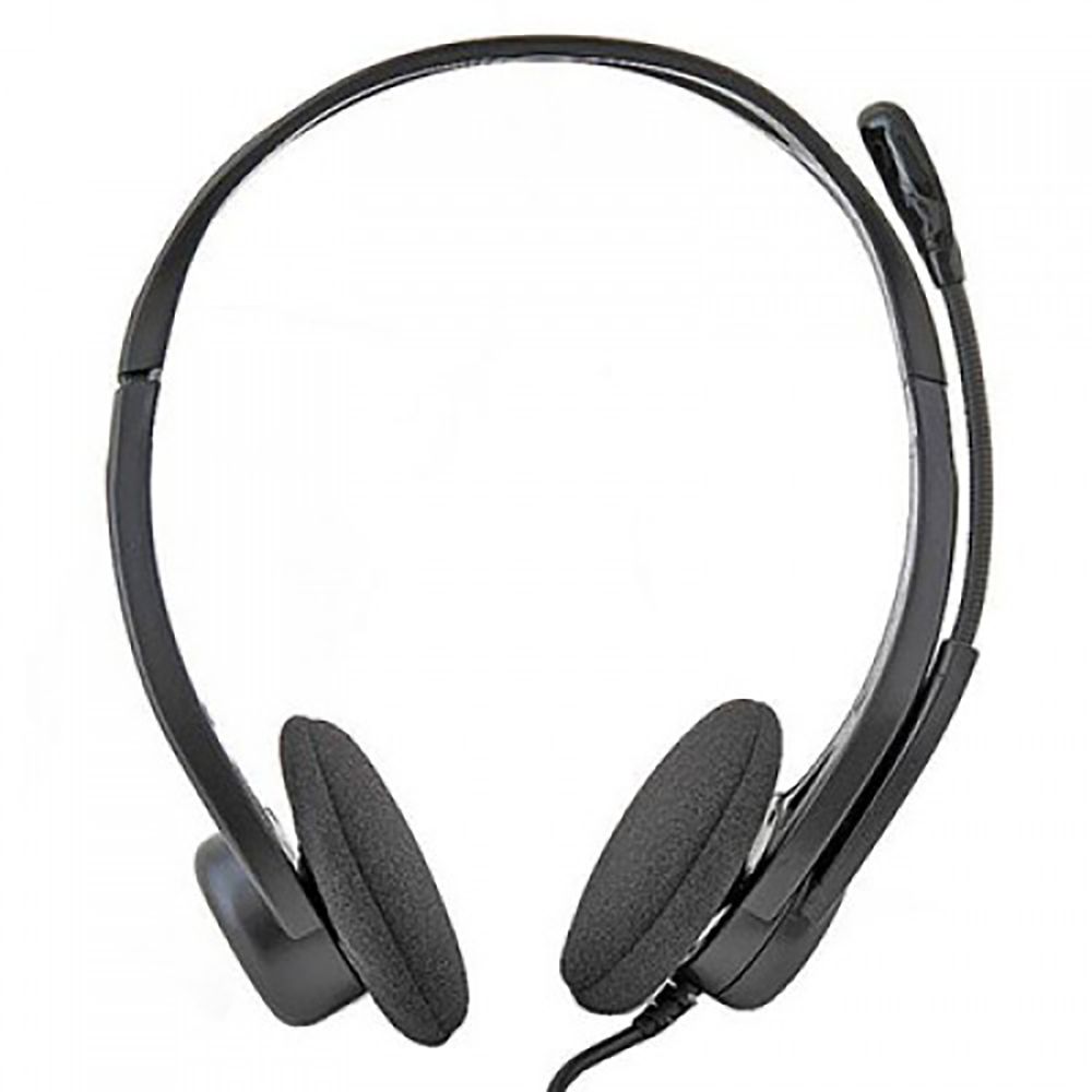 Гарнитура Logitech PC960 |981-000100| черная, USB, поворотный микрофон, пульт управления на кабеле, |981-000100| кабель 2.4м