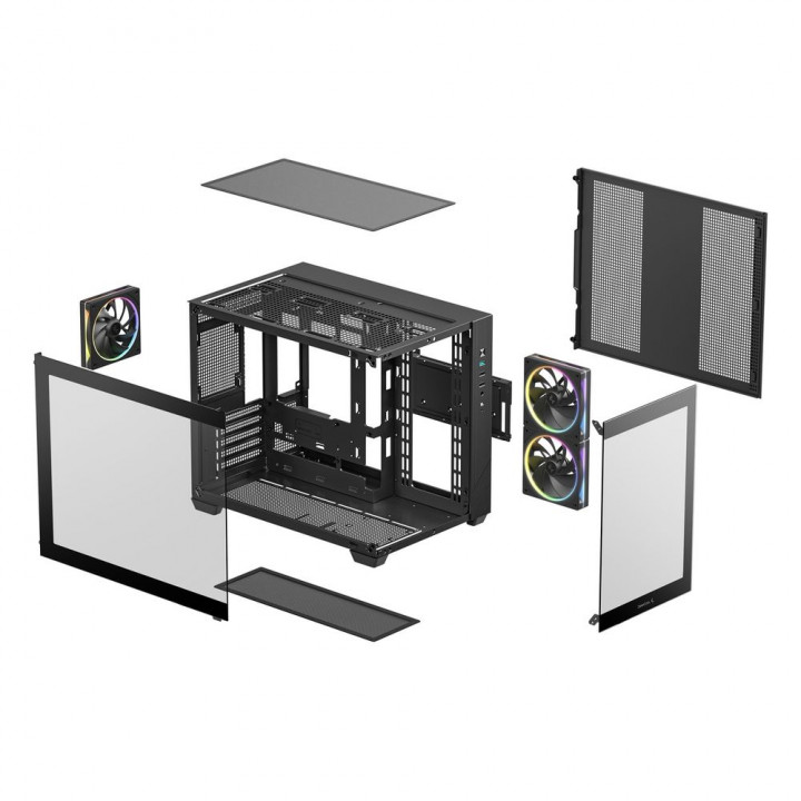 Корпус Deepcool CG330 3F Mini Tower со стеклом | AFOX.SU