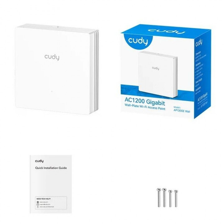 Точка доступа Cudy AP1300E Wall AC1200 86x86mm | AFOX.SU