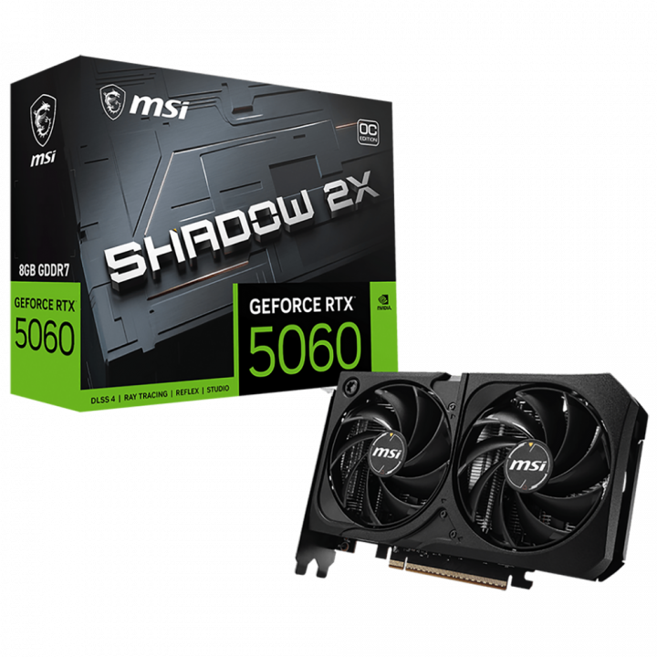 Видеокарта MSI RTX 5060 SHADOW 2X OC MAX 8GB GDDR7 | AFOX.SU
