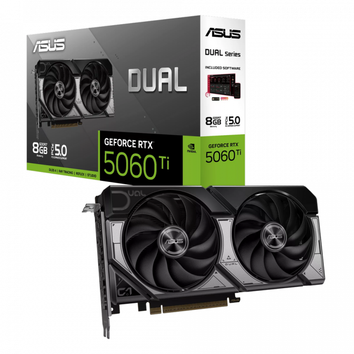 Видеокарта ASUS RTX 5060 Ti DUAL 8GB GDDR7 2FAN | AFOX.SU