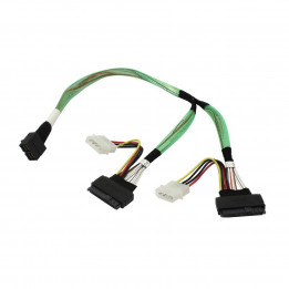 Кабель Amphenol Mini-SAS HD на 2x U.2 с питанием 50 см | AFOX.SU
