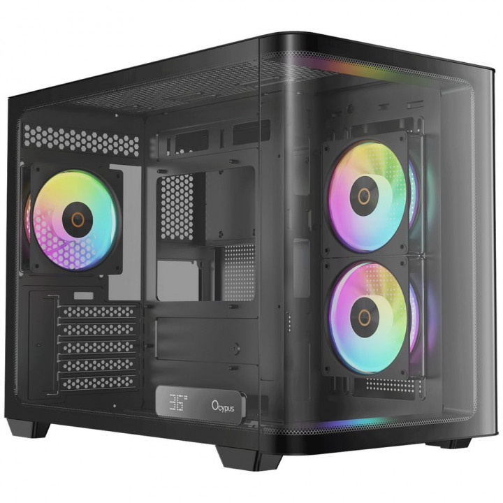 Корпус Ocypus Iota C50 BK, Micro-ATX, 3 ARGB, стекло | AFOX.SU