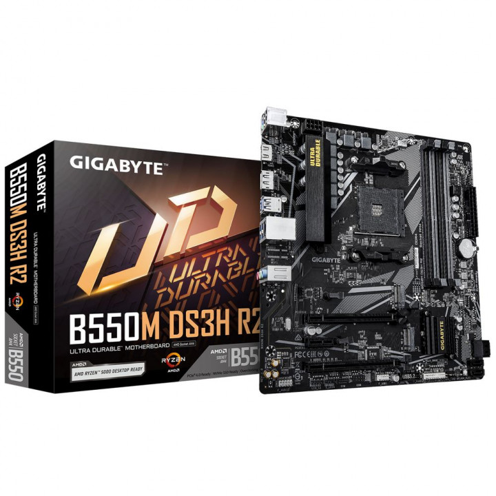 Плата Gigabyte B550M DS3H R2 AM4, DDR4, 2×M.2 | AFOX.SU