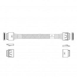 Кабель JPC OCuLink x8 — OCuLink x8, 85 Ом, 1 м | AFOX.SU
