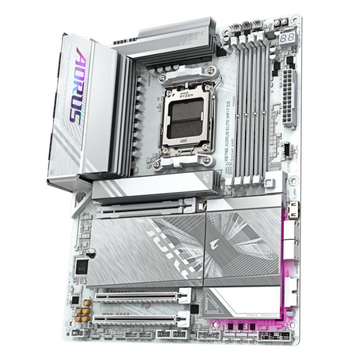 Плата Gigabyte X870E AORUS ELITE WIFI7 ICE, AM5, белая | AFOX.SU
