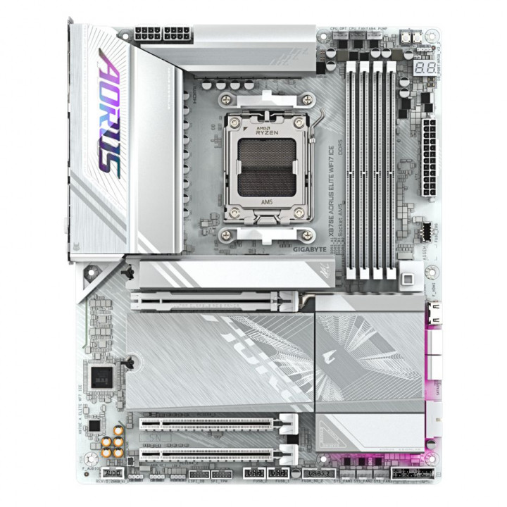 Плата Gigabyte X870E AORUS ELITE WIFI7 ICE, AM5, белая | AFOX.SU