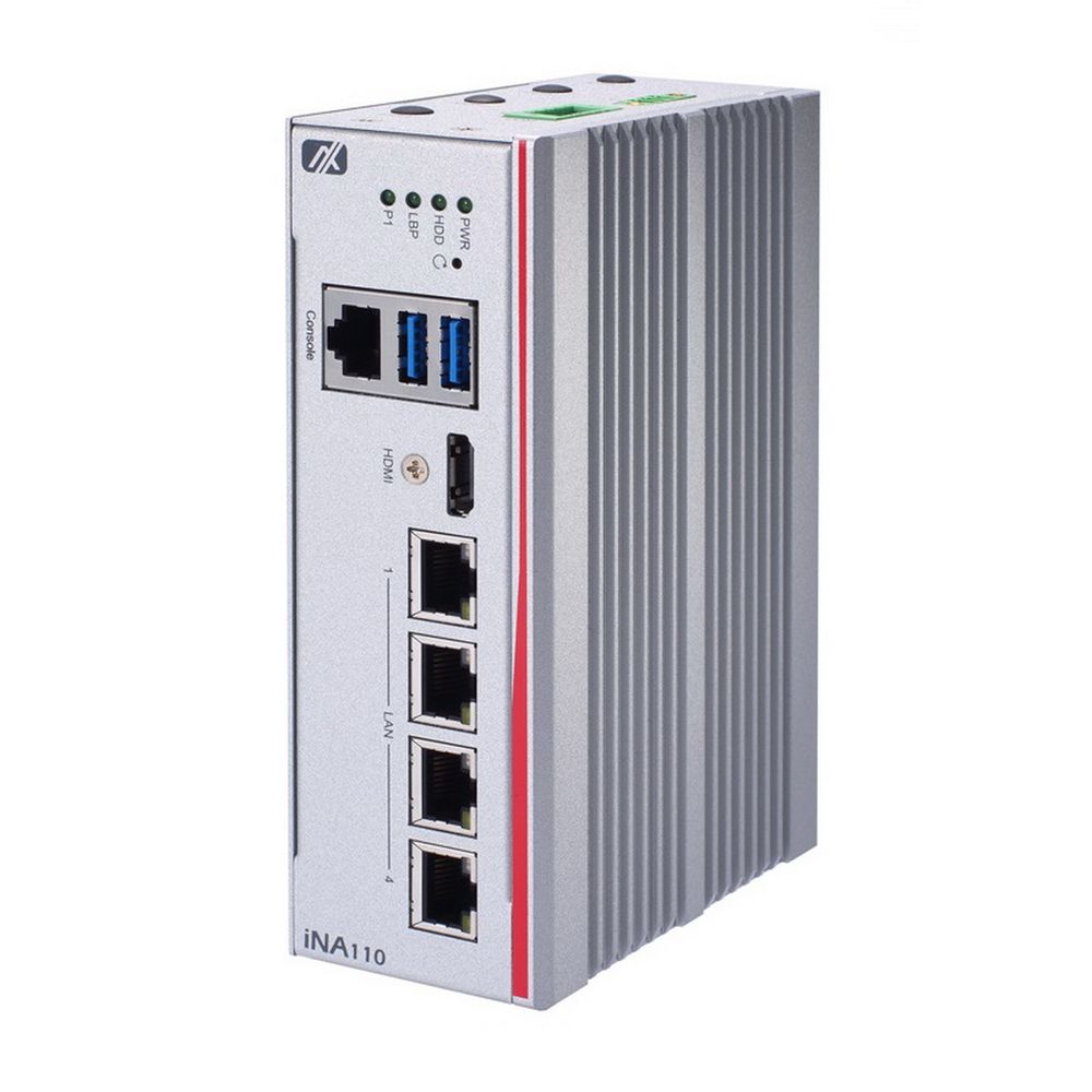 Платформа системного блока Axiomtek iNA110-E3930-A, DIN-Rail Cybersecurity Gateway with Intel Atom® x5-E3940 Processor and 4 LAN