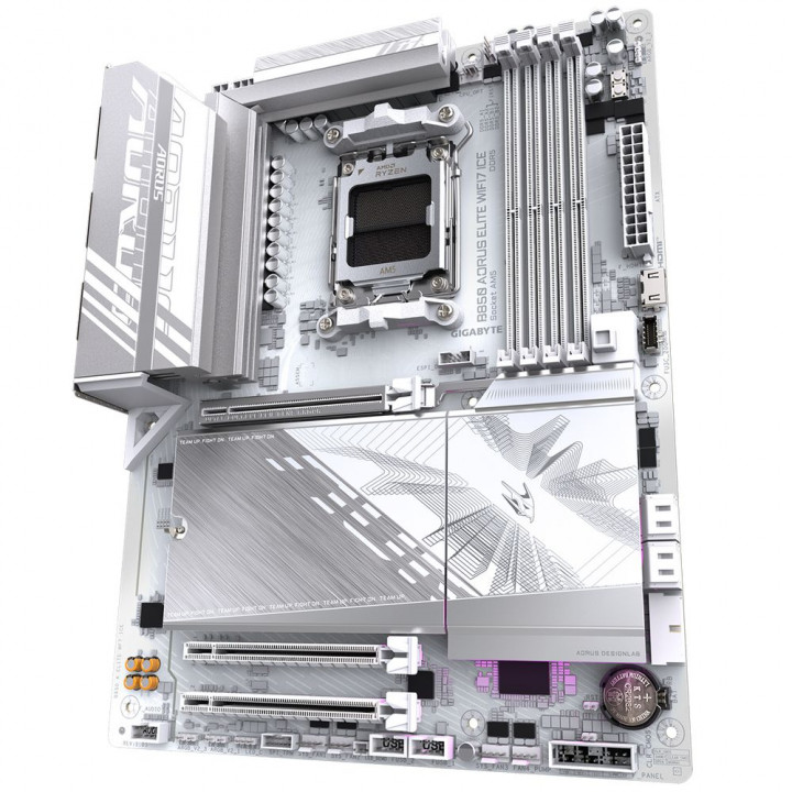 Плата Gigabyte B850 AORUS ELITE WIFI7 ICE, AM5, белая | AFOX.SU