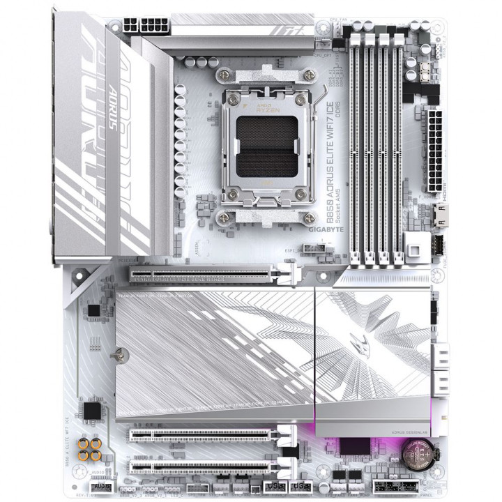 Плата Gigabyte B850 AORUS ELITE WIFI7 ICE, AM5, белая | AFOX.SU