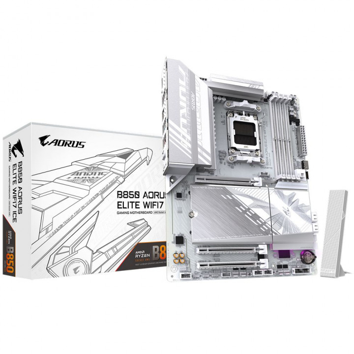 Плата Gigabyte B850 AORUS ELITE WIFI7 ICE, AM5, белая | AFOX.SU