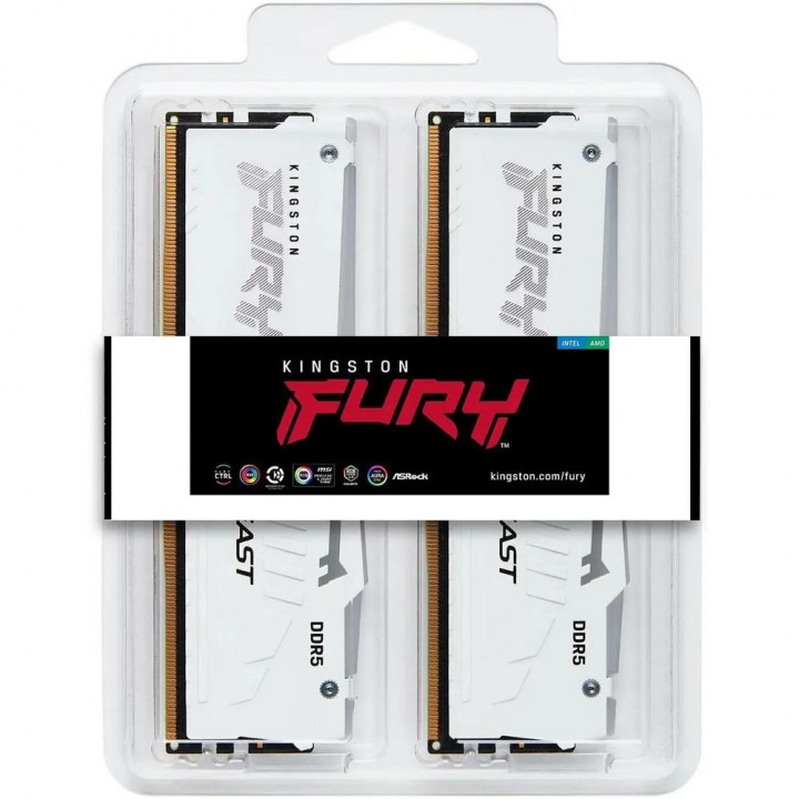 Kingston FURY Beast White RGB 2×16 ГБ DDR5-5600 CL36 | AFOX.SU