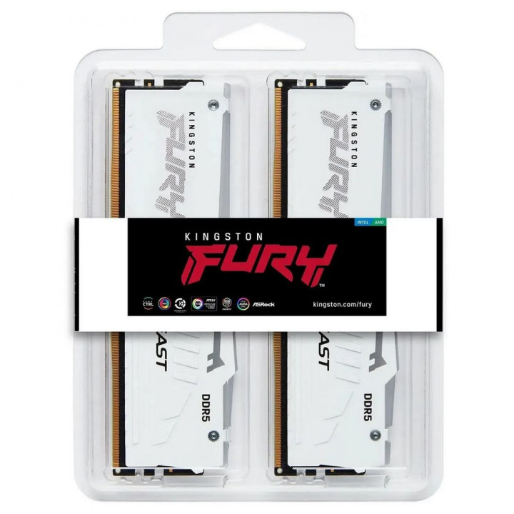 Kingston FURY Beast White RGB 2×16 ГБ DDR5-6000 CL30 | AFOX.SU