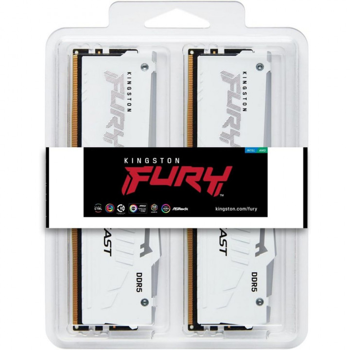 Kingston FURY Beast White RGB 2×16 ГБ DDR5-6000 CL36 | AFOX.SU