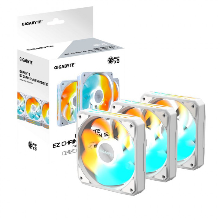 Вентиляторы Gigabyte EZ CHAIN RVS 120 ICE, 3 шт., ARGB | AFOX.SU