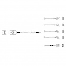 Кабель Miradeed MD-6715030 SFF-8643 на 4x SATA, 1 м | AFOX.SU