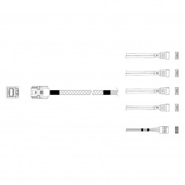 Кабель Miradeed MD-6715032 SFF-8643 на 4x SATA, 60 см | AFOX.SU