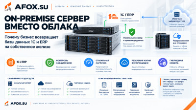 On-Premise сервер вместо облака: почему бизнес возвращает базы данных 1С и ERP на собственное железо
